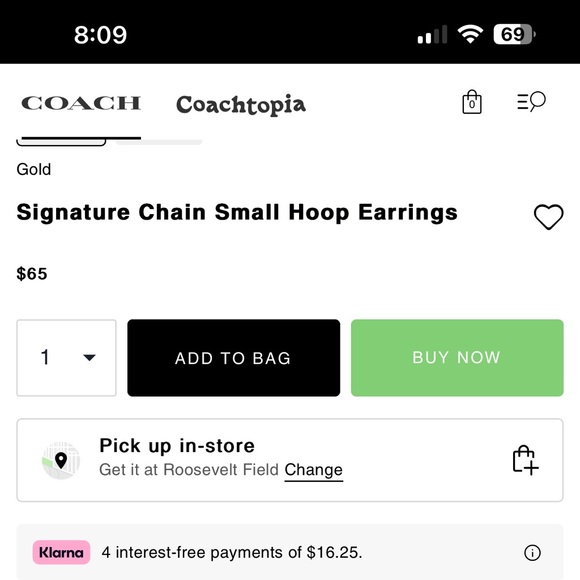 COACH classic paperclip design hoops. Hypoallergenic, new w original packaging . - Picture 3 of 3